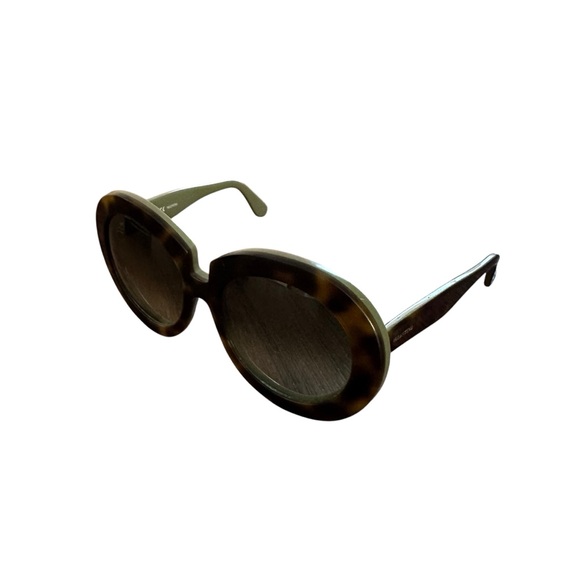 Valentino V7070S Round Tortoise Shell/Green Sunglasses - Picture 1 of 12